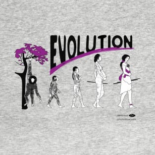 Timeline of Human Evolution: Women - light background T-Shirt